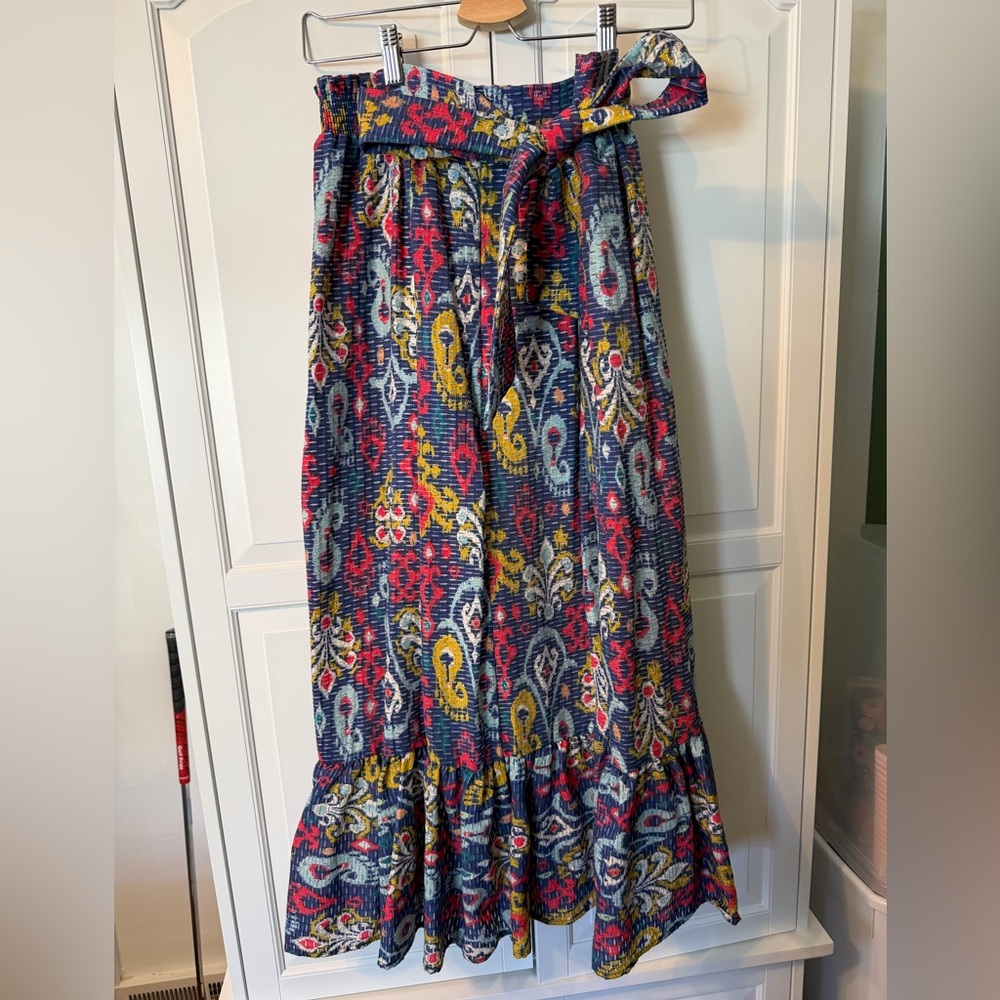 Anthropologie Multicolor Wrap Paisley Maxi Skirt